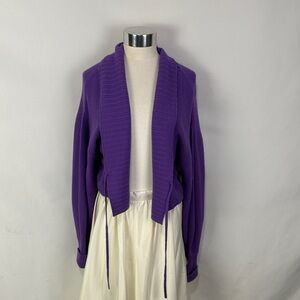The Sei Purple Tie Front Sweater